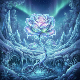 «Снежная роза»,в стиле Анны Диттманн и Томаса Кинкейда.