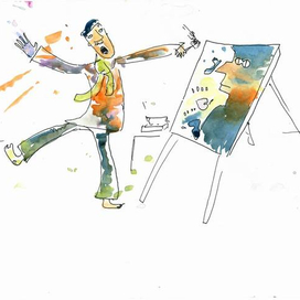 Художник пишет портрет полицейского