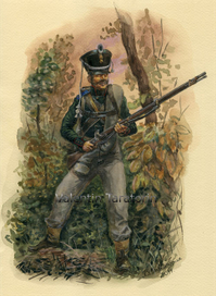 Русский егерь, 1812г.