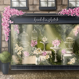 Визуализация витрины цветочного магазина