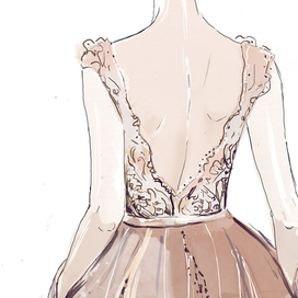 Fashion illustration.Dress. 