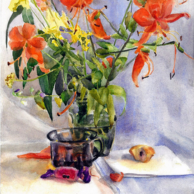 Натюрморт с лилиями