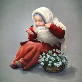 Девочка с подснежниками