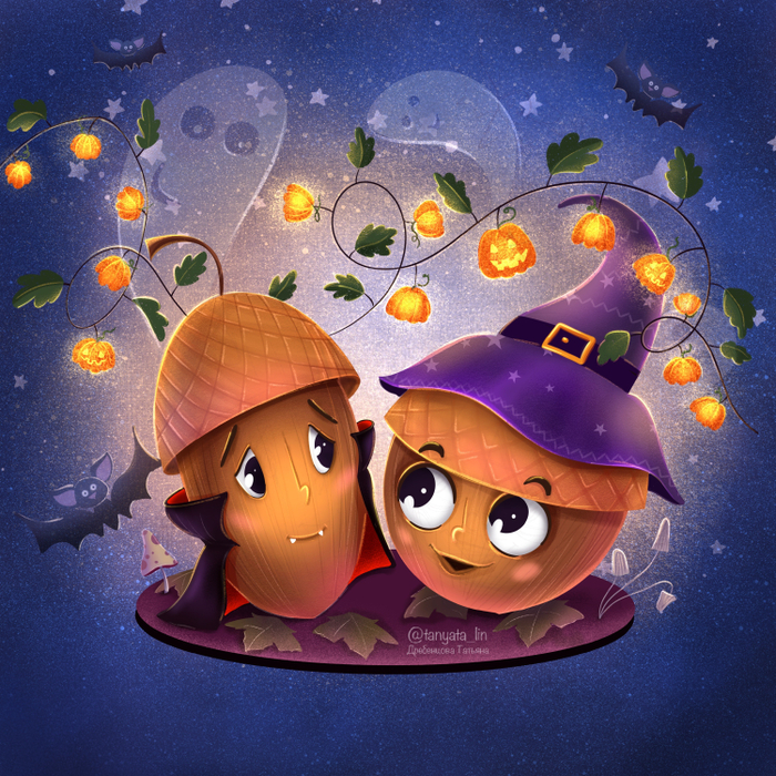 Милые желуди на праздник Самайна