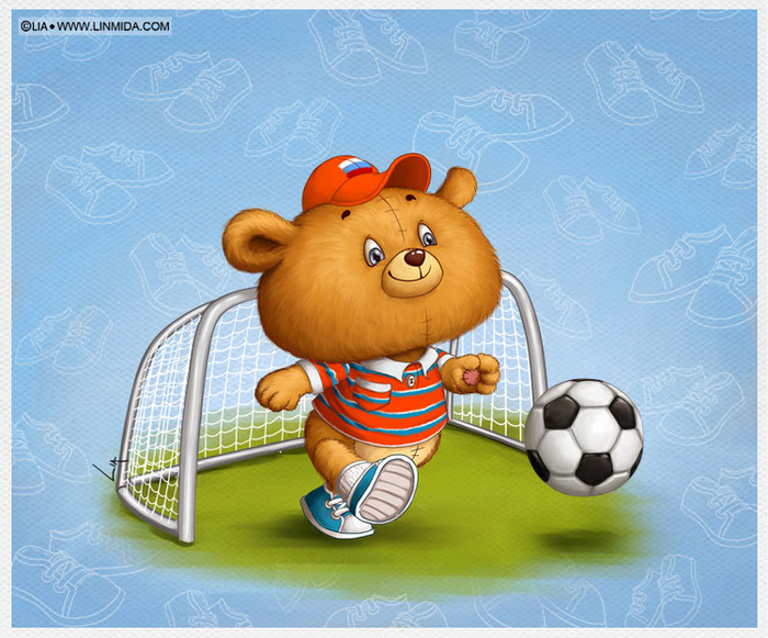 Медвежонок-футболист