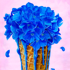  Blue hydrangeas ice cream