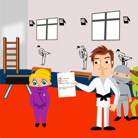 Иллюстрация к книге "A True Ninja Loves Tidiness".