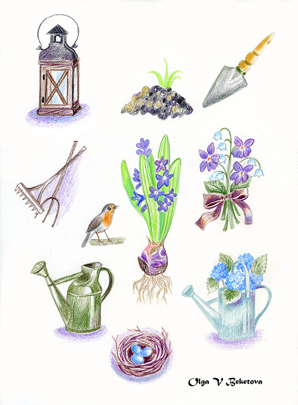 Наклеечки на тему "Таинственный сад"