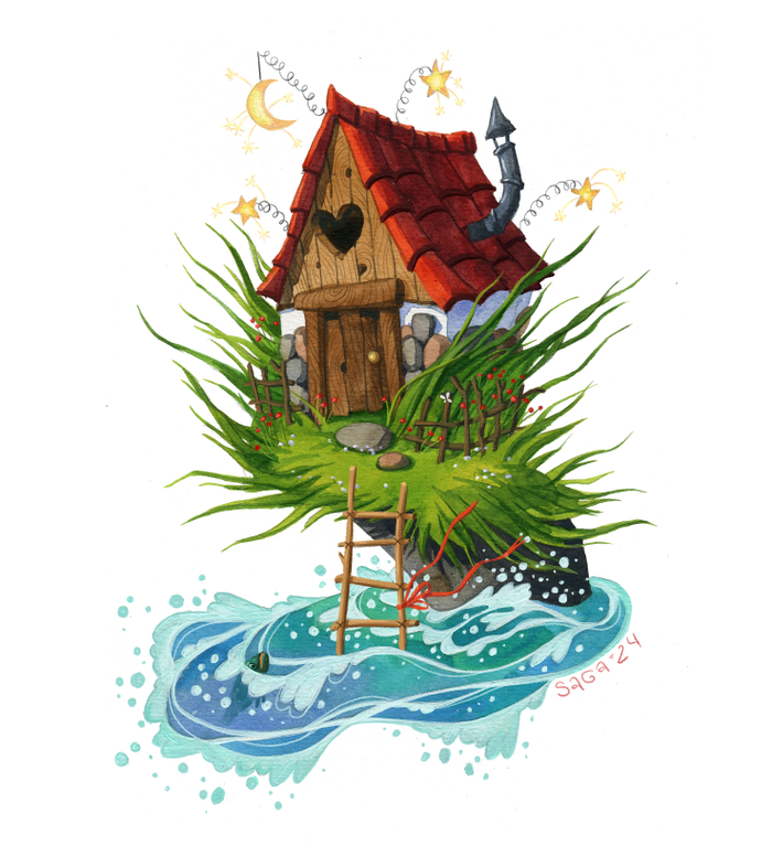 Иллюстрация из серии "Острова в океане"