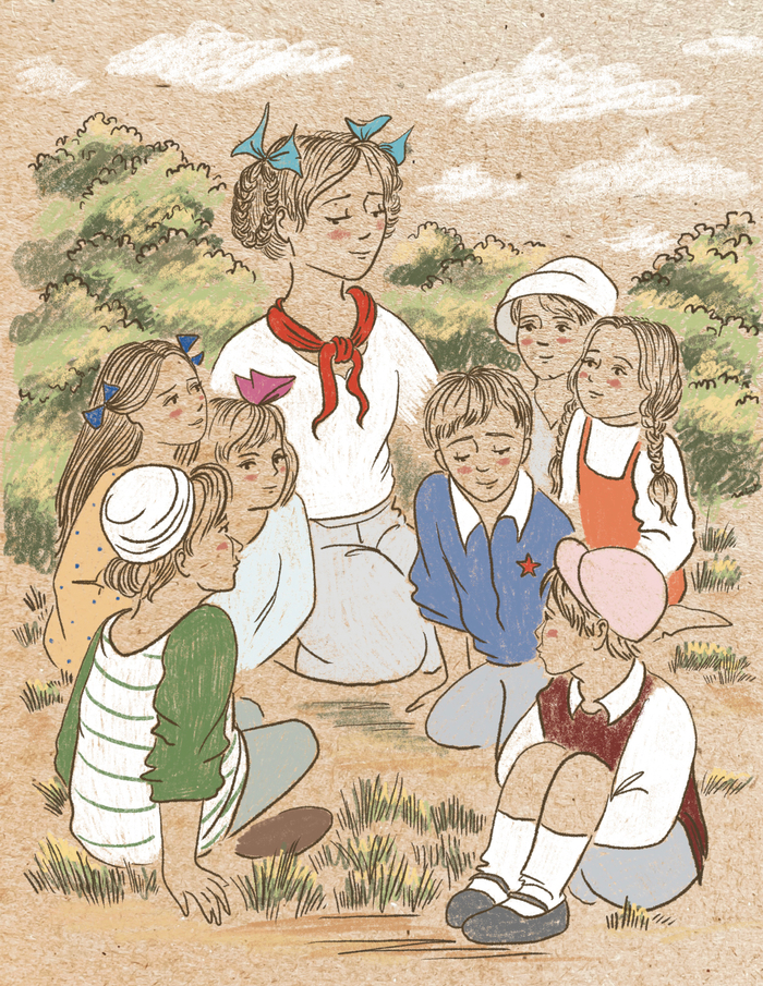 Иллюстрация для обложки книги А. Гайдара "Военная тайна"