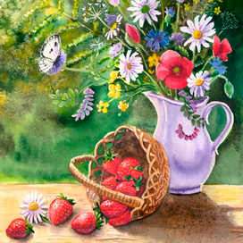 Натюрморт с клубникой