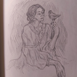 Портрет девушки с птицей