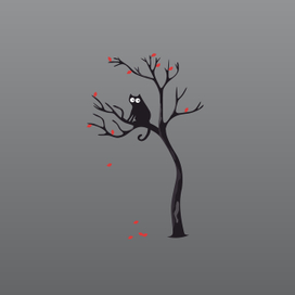 Кошка на дереве