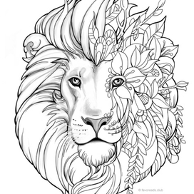 Раскраска Лев