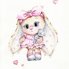 Зайка с игрушкой