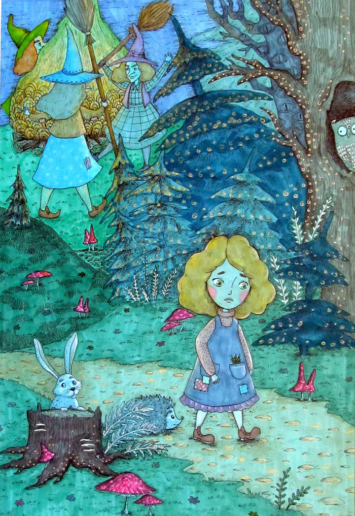 Иллюстрация к сказке Отфрида Пройслера "Маленькая Ведьма" 2