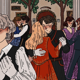 Проба иллюстрации для визуальной новеллы 