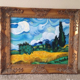 по мотивам работы "пшеничное поле с кипарисами" Винсент  Ван Гог