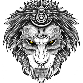 Лев эскиз тату. Эскиз татуировки. Хитрый. Lion sketch, sur, black, neotrad, tattoo flash, illustration.