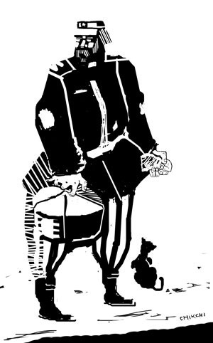 дядька, кот, торт и корушка хлебу