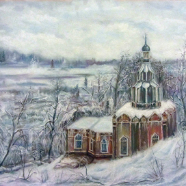 Пейзаж с церквушкой