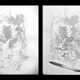 Этапы скетча из пятна