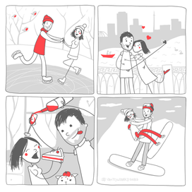 Postcard for one cute couple