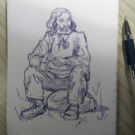 Набросок шариковой ручкой