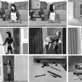 Сториборд для рекламы дверей