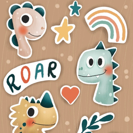 Динозавр стикеры