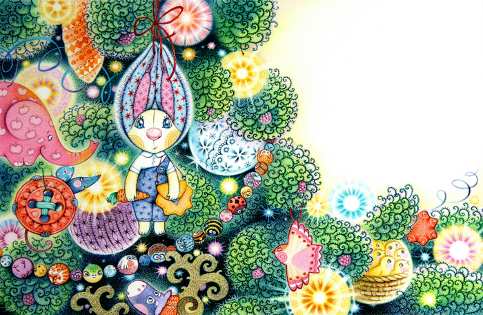 Заяц на новогодней ёлке.