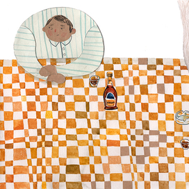 Иллюстрация к рассказу В. Шукшина "Как зайка летал на воздушны шариках"