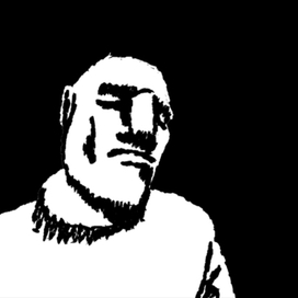 Белый портрет на черном фоне