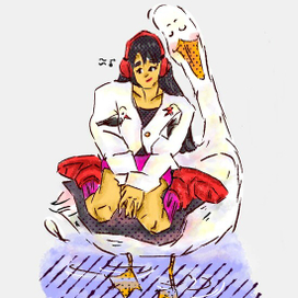 Гусь и девушка