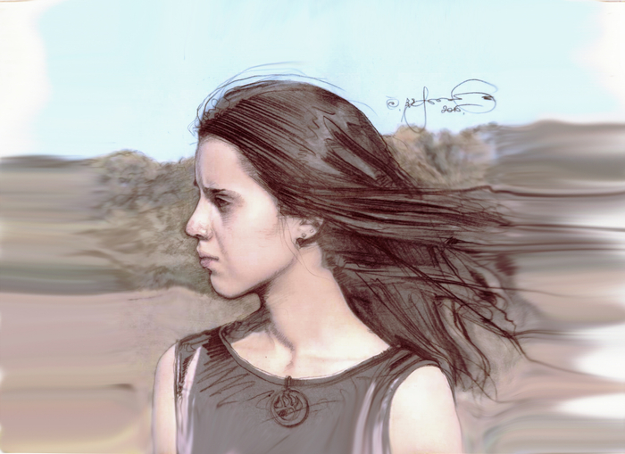 Tochter Porträt. In Haifa.