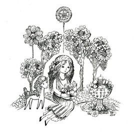 Девушка с фруктами