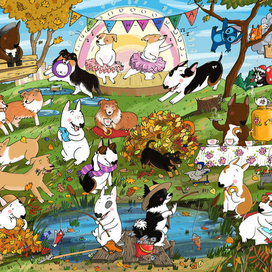 вимммельбух "осенняя вечеринка у Веснушки"