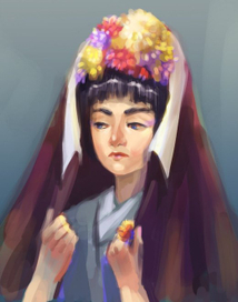 девушка с цветами