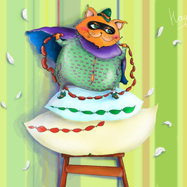 Кот подушка