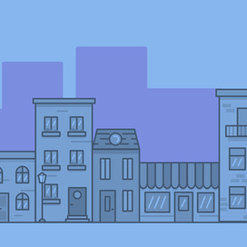 Город встречает рассвет 