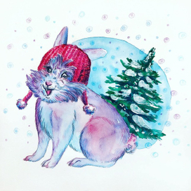 Зайчик в шапке