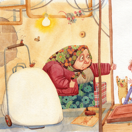 старая слабая бабушка..