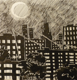 Ночь освещает город