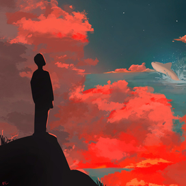 Закат в облачном океане