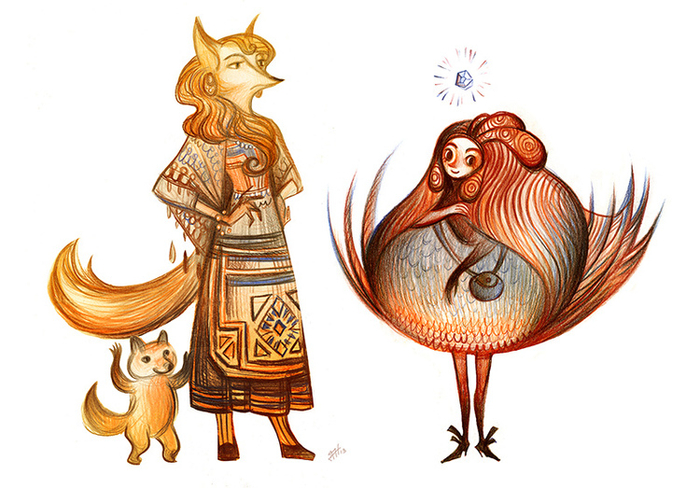 курочка и лисы