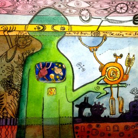 Обложка  для   журнала  НОМЕР (гуманоид  Алеша)