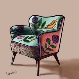 Декоративный скетч кресла