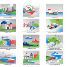 Серия иконок для сайта транспортной компании