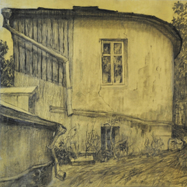 лист из серии Жилые дома Алупки, 40x40, тон.бум.,уголь, 2013г.