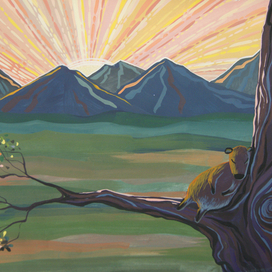 Капибара на рассвете